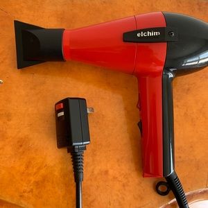 Elchim 2001 High Pressure Professional Hair Dryer - Red Black - Made in Italy